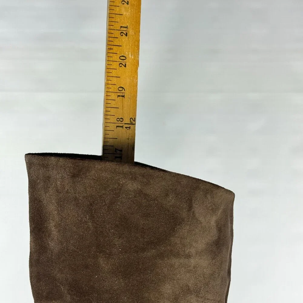 Vince Carleigh Suede Knee-High Riding Boots, Dark Brown